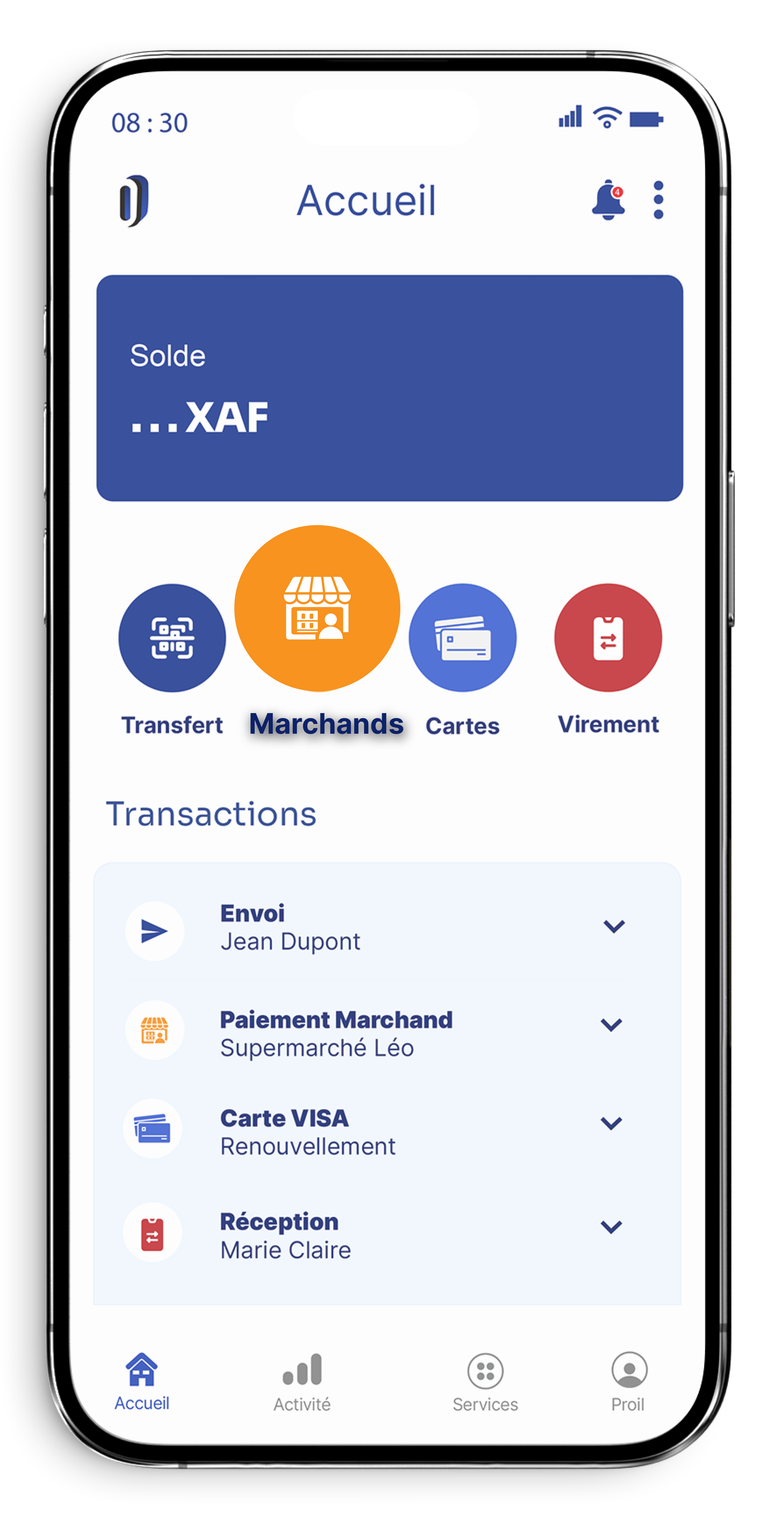 Aperçu application Onyfast - Marchands